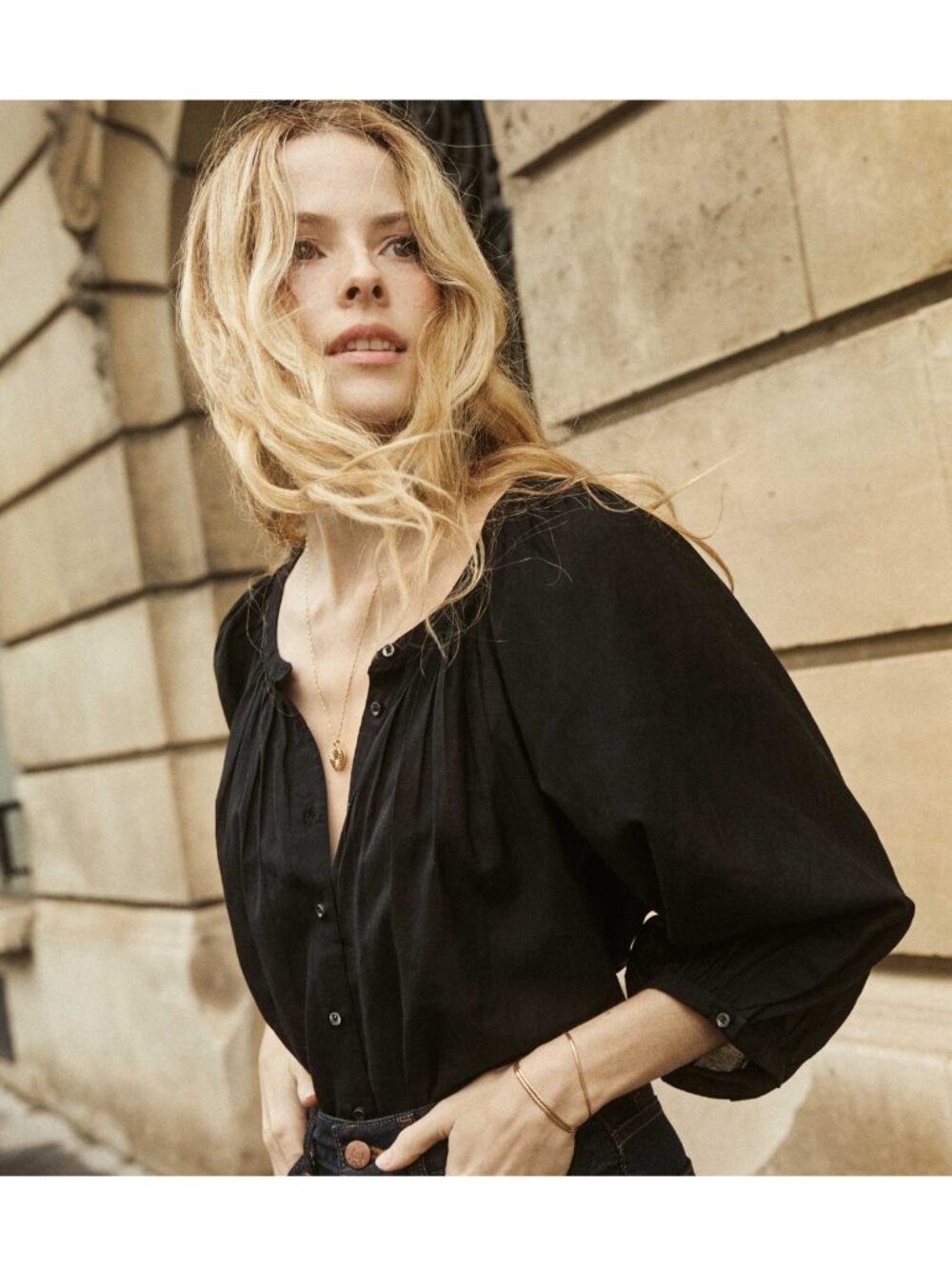 DOEN The Jane Blouse In Black S $158